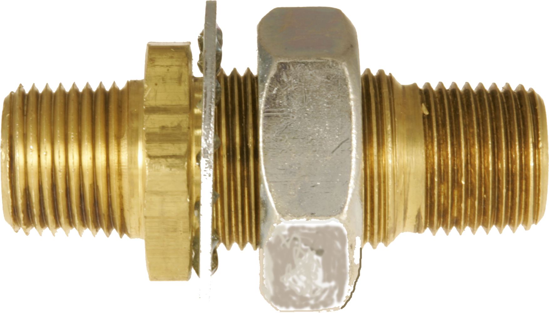 BRASS FITTING - 1/2 X 1/4 BUCK HEAD FITTINGS WITH LARGE NUT