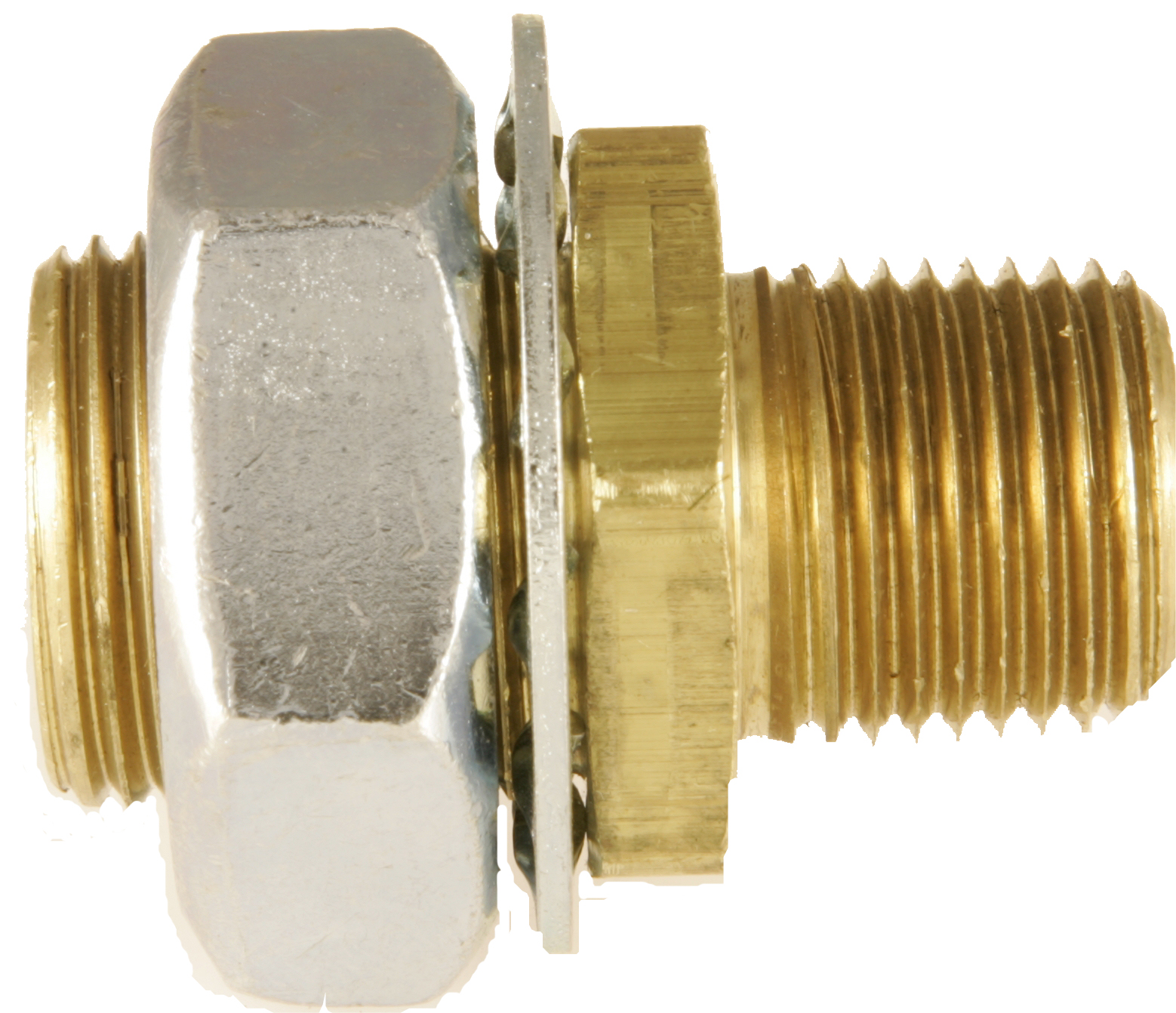 BRASS FITTING - 646 BULK HEAD FITTING WITH LARGE NUT