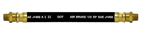 AIR BRAKE HOSE - AIR CHAMBER HOSE 1/2 X 24" WITH LIVE SWIVELS