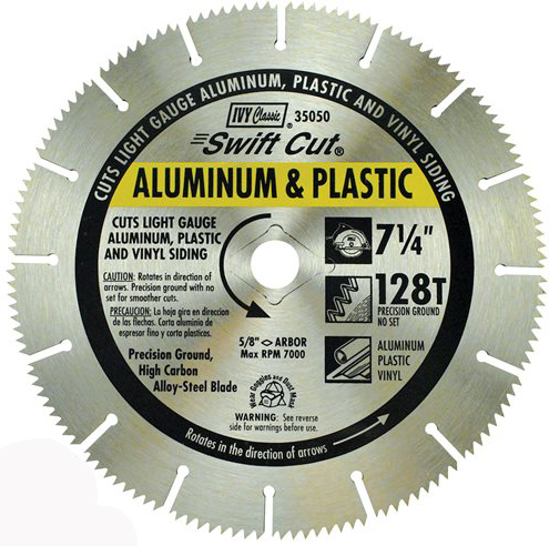 SWIFT CUT 7-1/4 X 128 TEETH, ALUMINUM &amp; PLASTIC BLADE