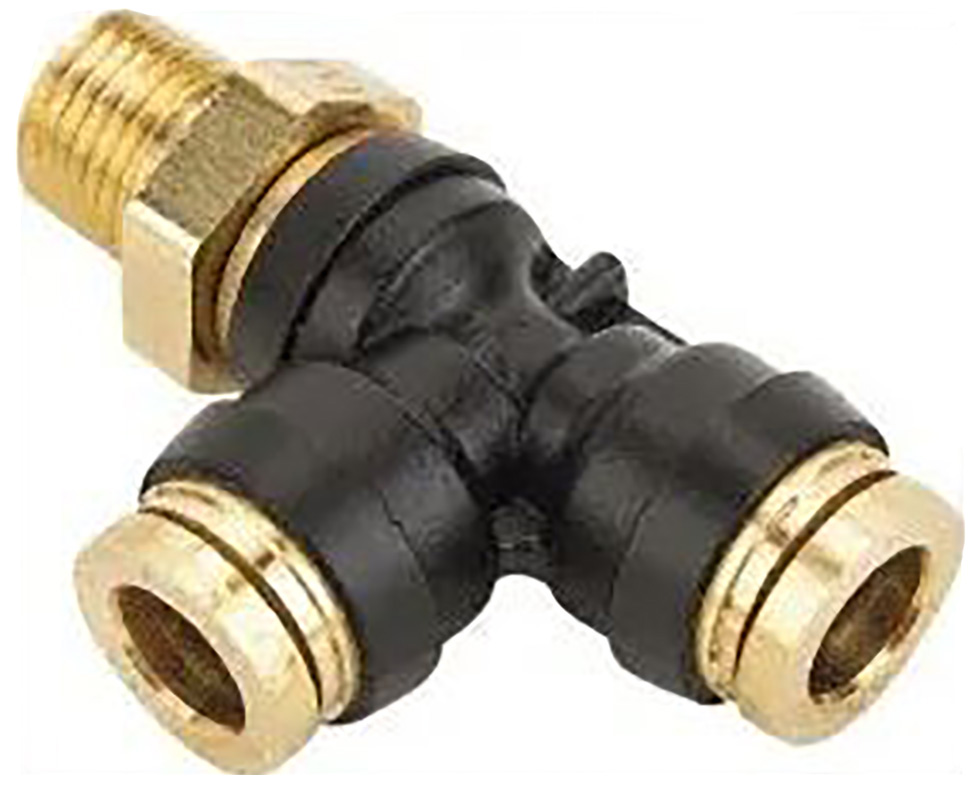 COMPOSITE SWIVEL RUN TEE 1/4T X 1/4P DOT