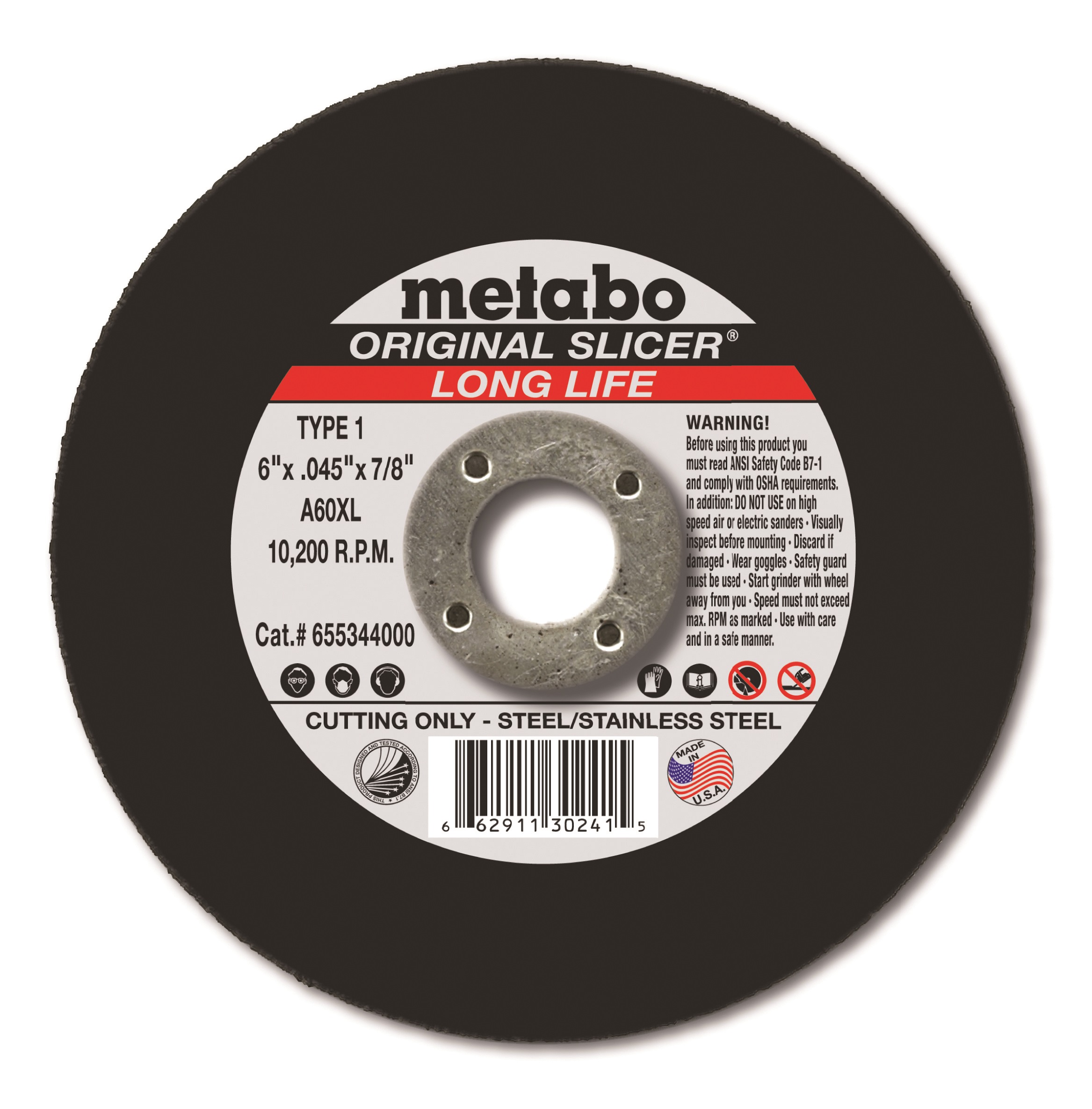 CUT OFF WHEEL 6X1/16X7/8 A36