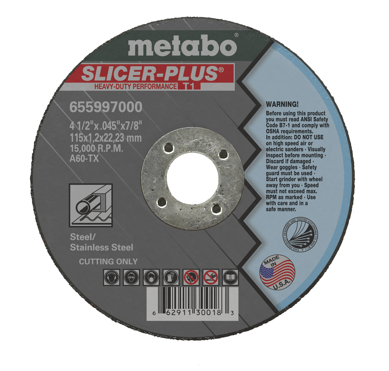 CUT OFF WHEEL 4-1/2X.045X7/8 - SLICER PLUS