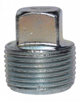 3/4" - BLACK PIPE SQUARE HEAD PLUG - ZINC