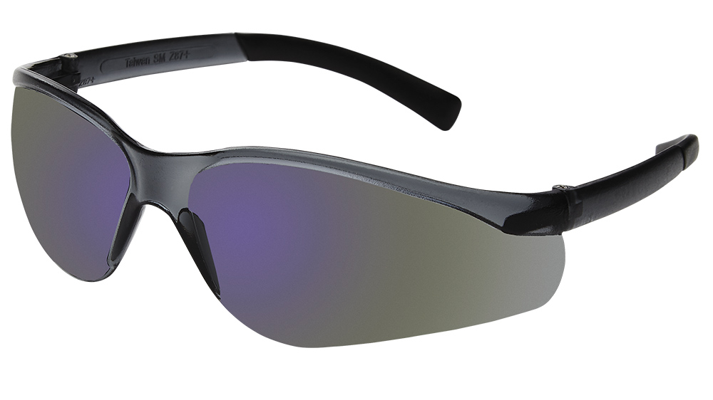 SAFETY GLASSES BLUE MIRROR LENS
