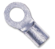 RING TERMINAL, 2 AWG, 1/4" STUD, NON-INSULATED, BRAZED