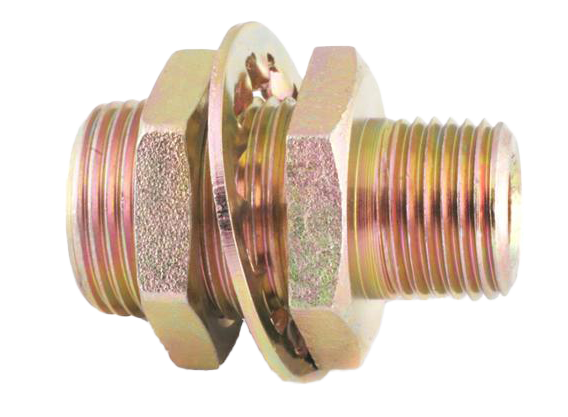 BRASS FITTING - 1/2 X 3/8 X 1-11/16 BRASS BULKHEAD FITTING