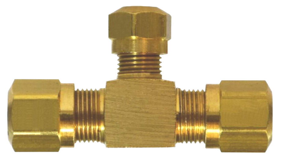 1/4X1/4TX3/8T BRASS FITTINGS DOT - PLASTIC LINE COMPRESSION UNION TEE