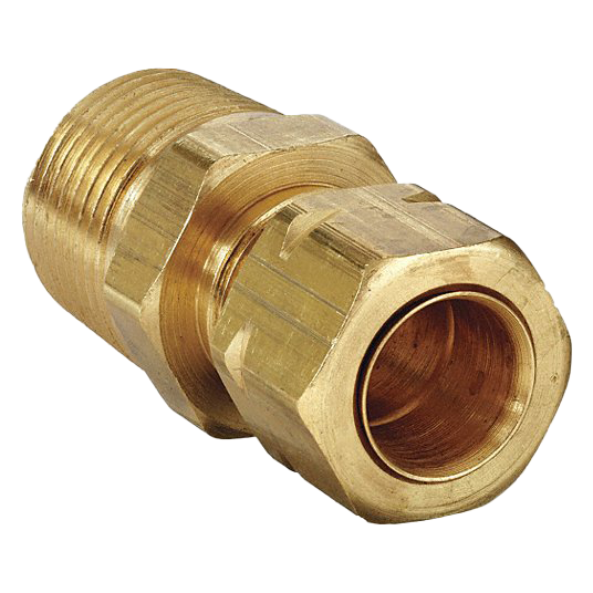 3/4x3/4 BRASS FITTINGS - MALE SOLDERLESS COMPRESSION CONNECTOR