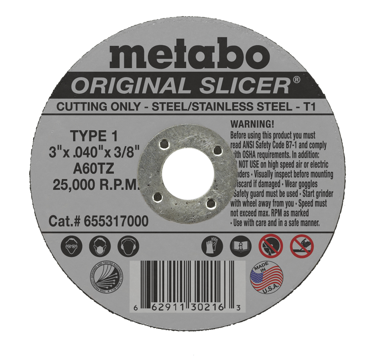 CUT OFF WHEEL 4 X 3/8 .040 THICKNESS